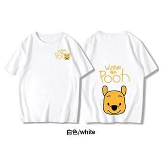Korean Women's Blouse Short-sleeve T-shirt Pooh Bear Cartoon pattern  Fashion Clothing Round Neck Tees | Shopee Malaysia