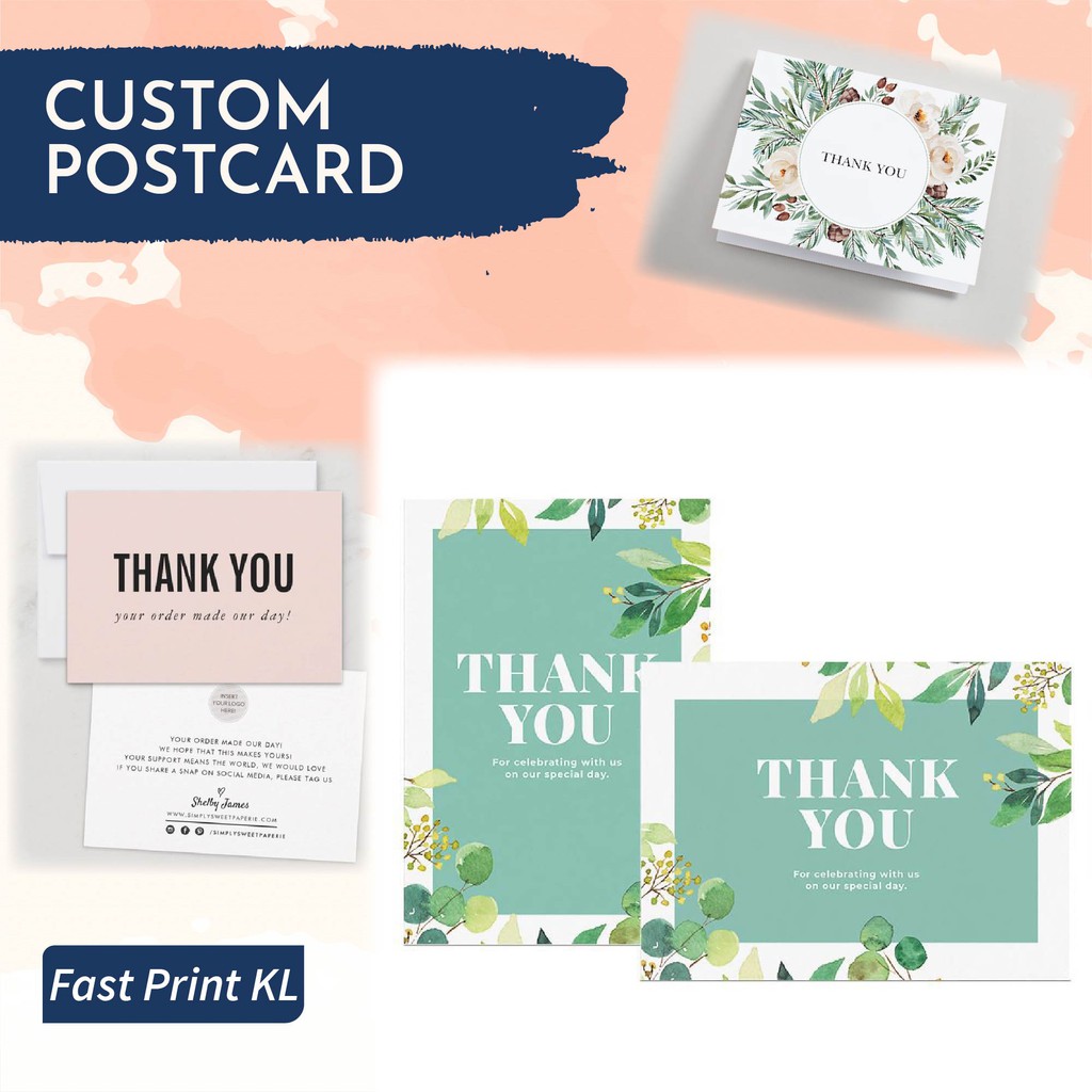 THANK YOU CARD Custom Size Print Gift Kad/ Wishes Card / Happy Birthday