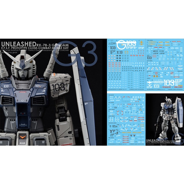 G Rework Decal 1 60 Pg Unleashed Rx 78 3 G3 Ver Gundam Water Decal Shopee Malaysia