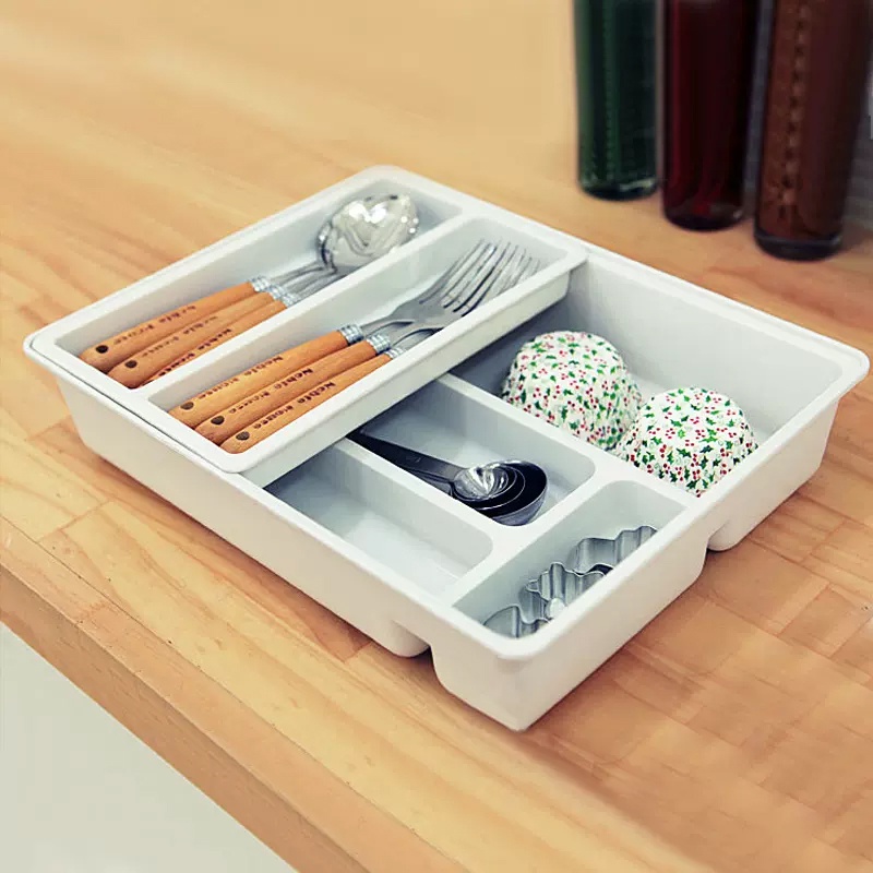 (RANDOM COLOR) 2 Layer Spoon And Fork Tray 24*31*6.5cm Expandable ...