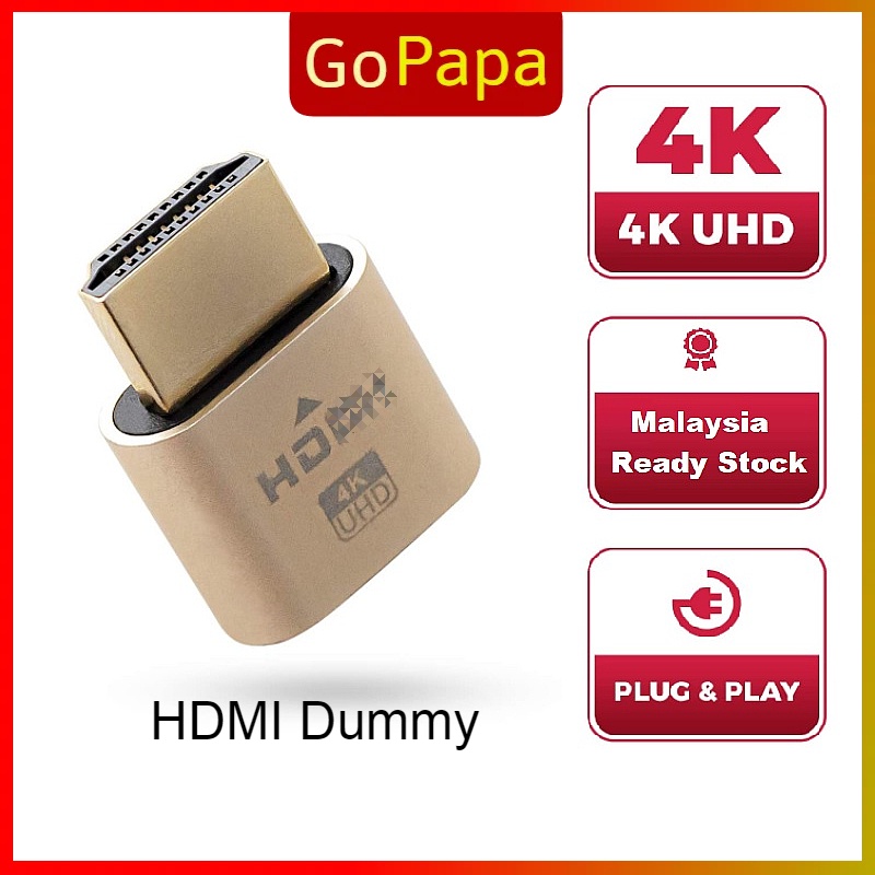 HDTV Dummy Plug Max 4K60H Resolution Virtual Monitor Display Emulator