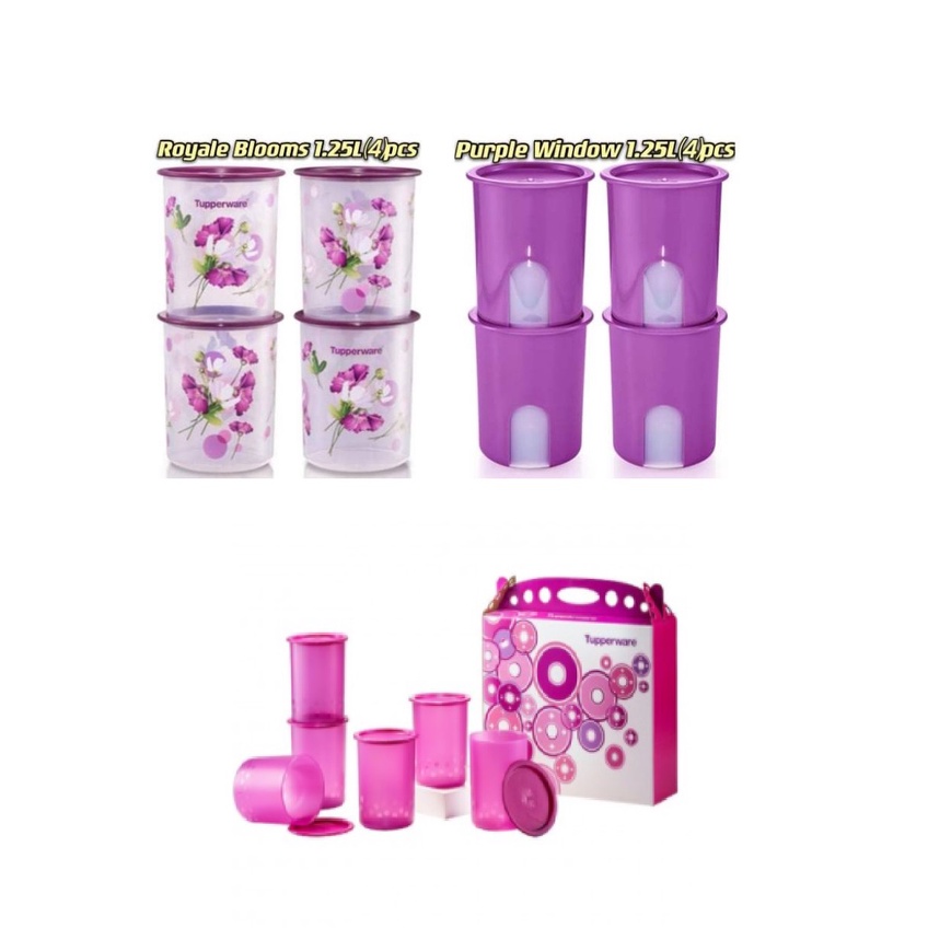 Tupperware Window One Touch OR Royale One Touch OR Camellia one touch Canister Junior 1.25L