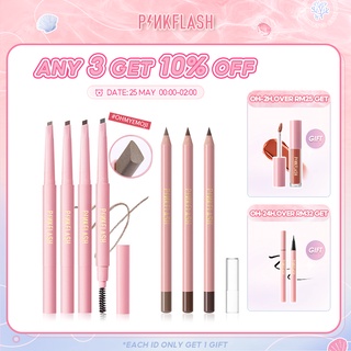 【Ready Stock 3 Days Delivery】Pinkflash OhMyEmoji Eyebrow Waterproof Durable Soft Eye Brow Pencil Automatic With Brush Double Head