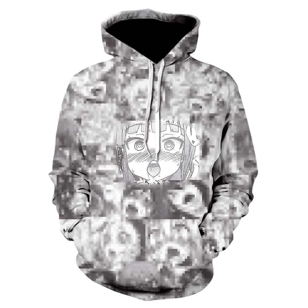 anime hoodie black and white