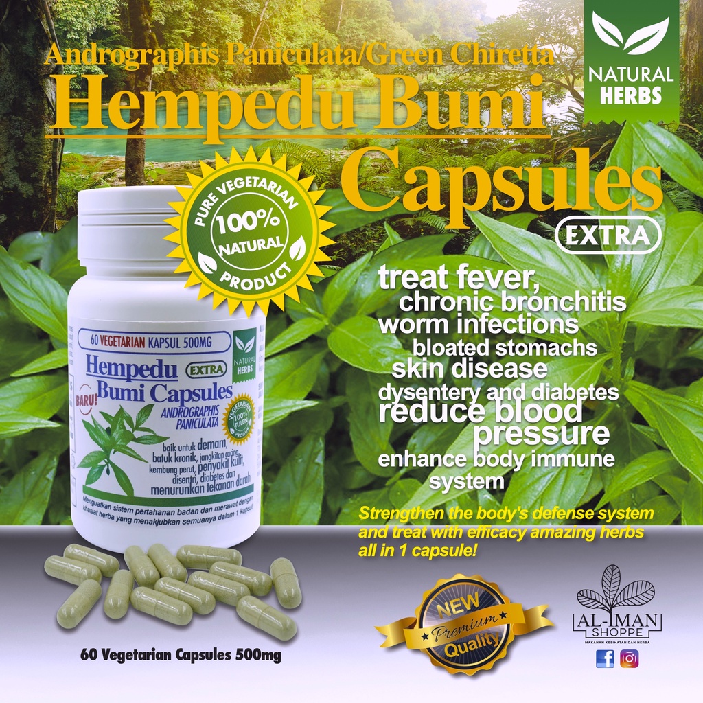 Buy People S Choice Hempedu Bumi Andrographis Paniculata Green Chiretta Vegetarian Capsules No Gelatin Seetracker Malaysia
