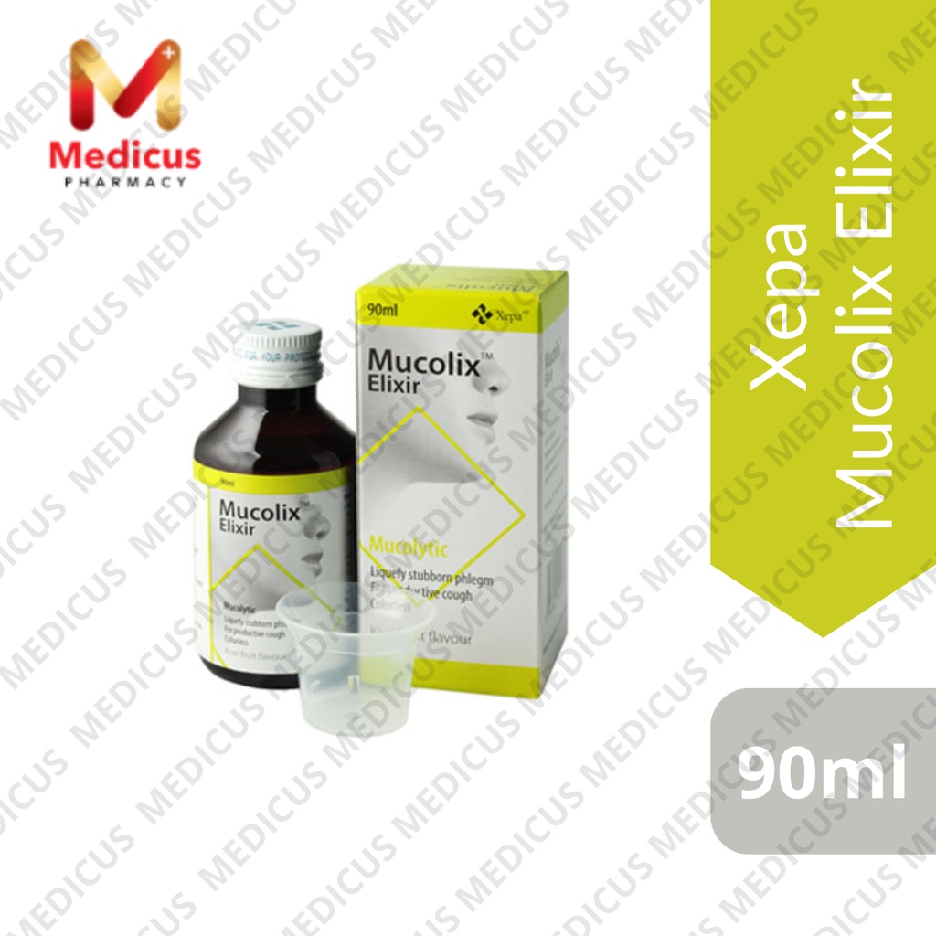 Mucolix Syrup 90ml [batuk Berkahak Pekat Cough Phlegm] Exp 04 24