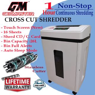 GEOMASTER Heavy Duty Paper Shredder Master III - Digital Shredder  ( CONTINUE 1 HOUR SHRED) -Ready Stock