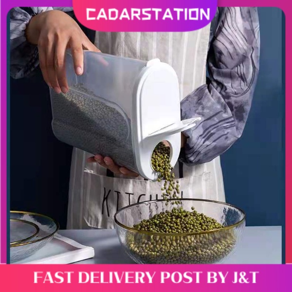 CS_Home Kitchen Rice Dispenser Storage Container Food Container Storage Organizers Canisters 2L/2KG