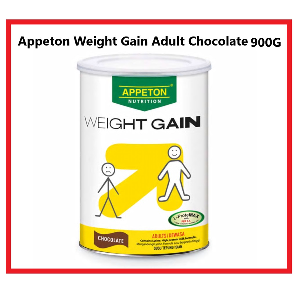 Appeton Weight Gain Adult Chocolate 900g Untuk Tambah Berat Badan Shopee Malaysia