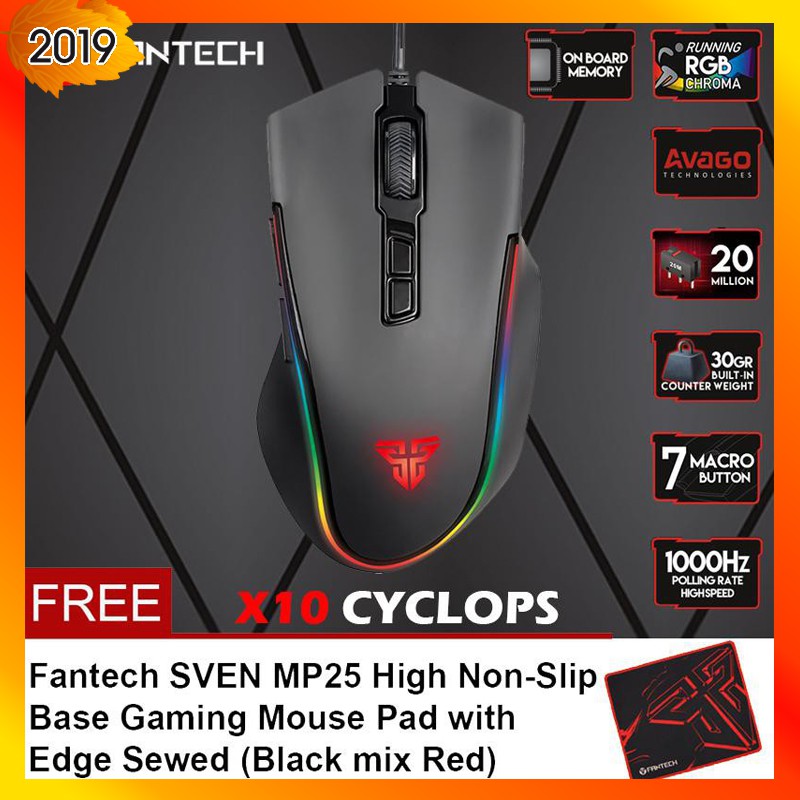 FANTECH X10 CYCLOPS 4000DPI 7 Macro Programmable Button 16 FANTECH X10 CYCLOPS 4000DPI 7 Macro Programmable Button 16
