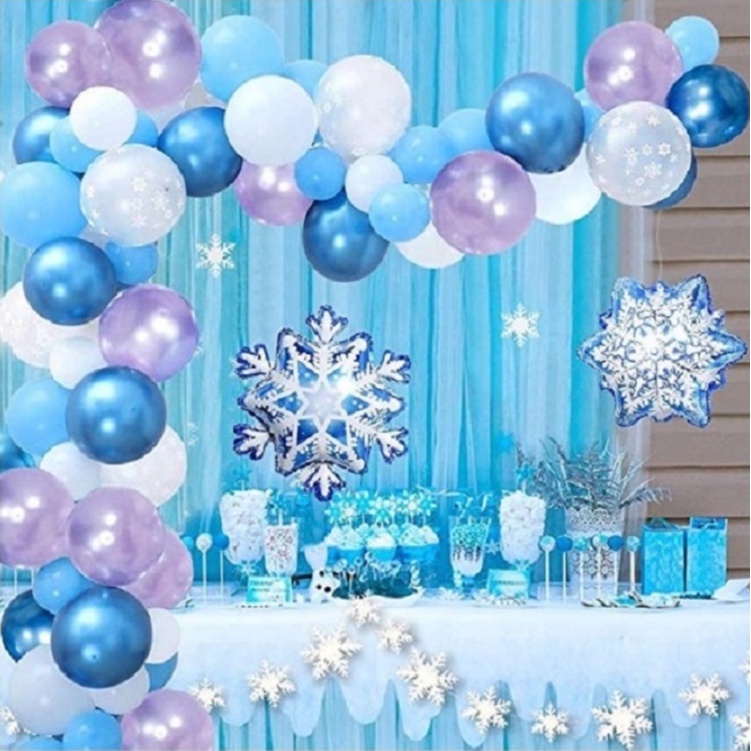 Fulfillled by Shopee】66pcs Frozen Theme Balloon Sets Combination Package  Snowflake Latex Aluminum Film BallooHappy Birthday Party Decoration  Background Needs marriage engagement party | Shopee Malaysia