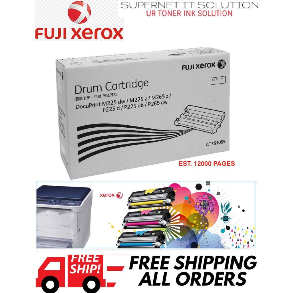 Genuine Original Drum Fuji Xerox - P225 - CT351055 (Black) | Shopee ...