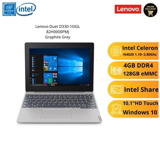 Lenovo Duet D330-10IGL 82H0000PMJ 2in1 Laptop | Intel Celeron N4020| 4GB RAM 128GB eMMc | 10.1” HD Touch-No Pen | W10Pro