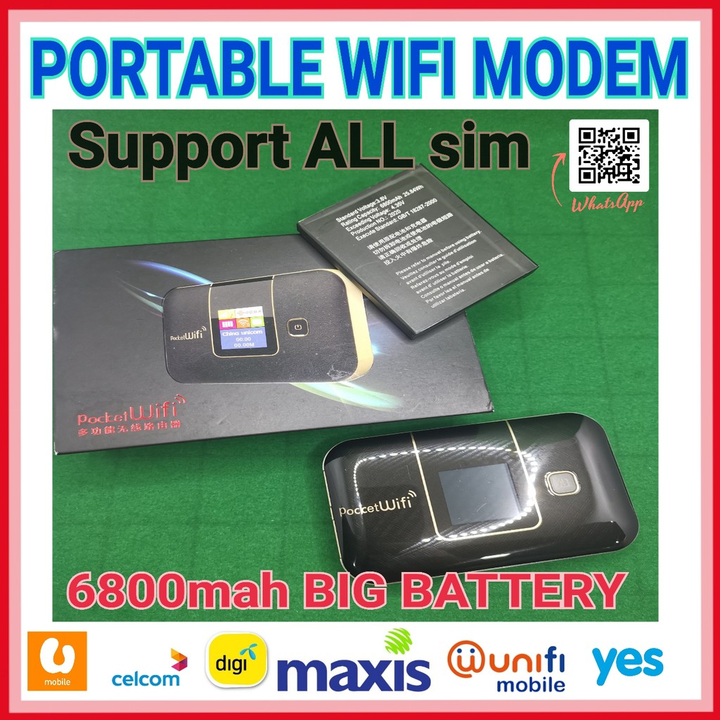 Mod Pocket Wifi Modem With Big Battery 6800mah Sopport All Sim Card Malaysia Shopee Malaysia
