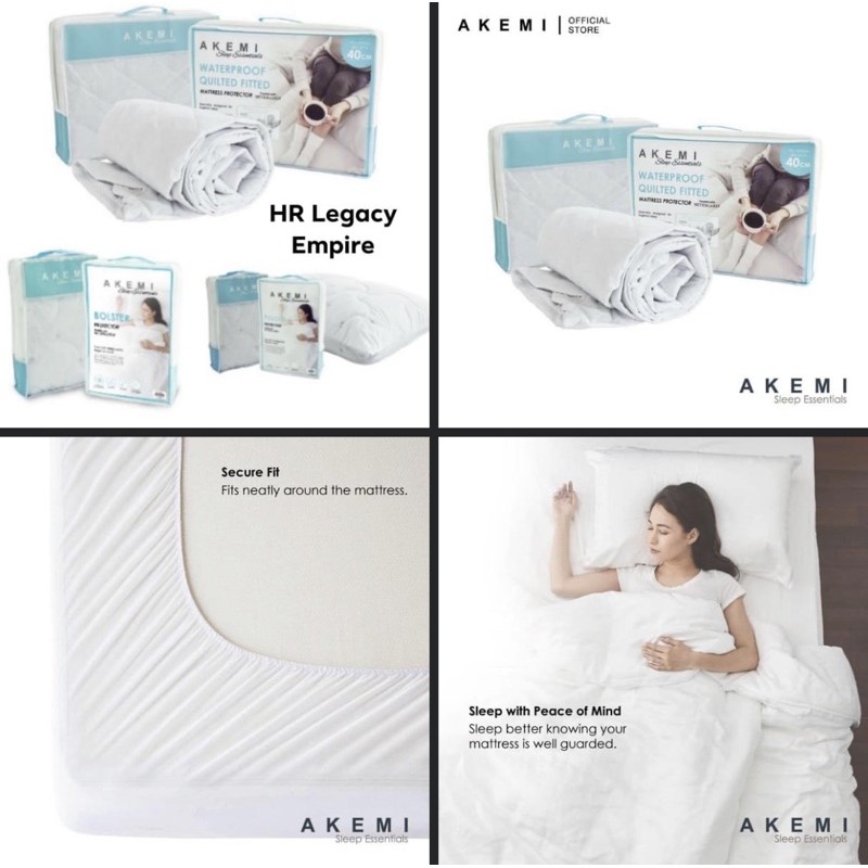 AKEMI Sleep Essentials Waterproof Quilted Fitted Mattress Protector