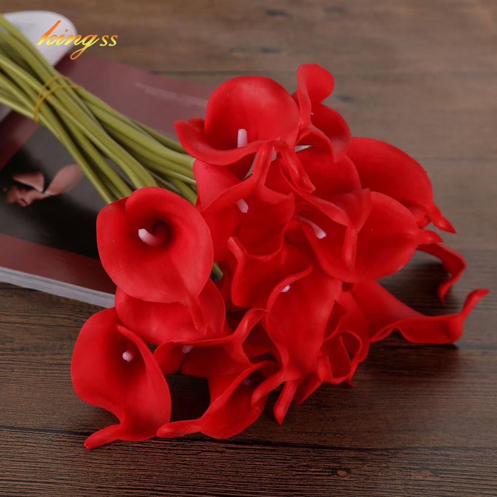 Calla Lily Bridal Wedding Bouquets 10/20pcs Latex Real Home Feeling Flower Decor