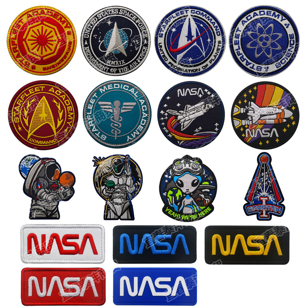 Star Trek NASA Space Aviation 3D Embroidery Armband Velcro Badge Backpack Sticker Morale Patch