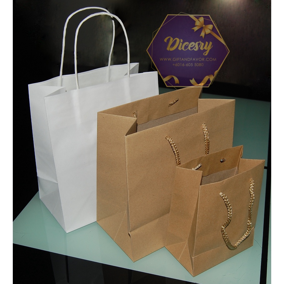 Paper Bag / Kraft Bags / Bags with Handle | Shopee Malaysia