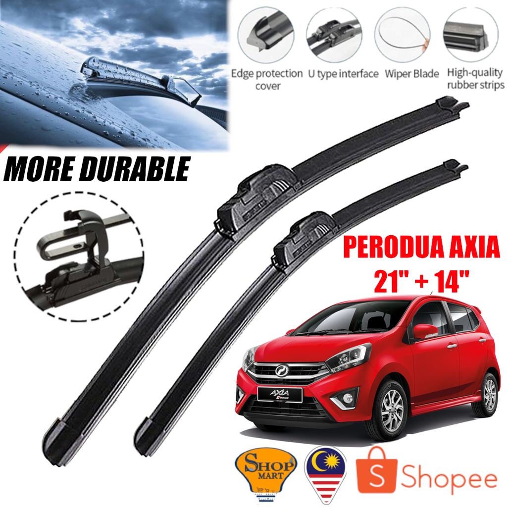 Perodua Axia Soft Wiper Soft Silicone Wiper Boneless Car Accessories Front Windscreen Wiper