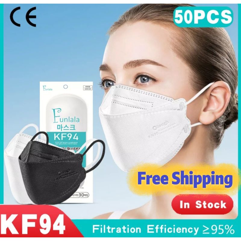 Ready Stock KF94 Premium Quality 4 Ply Face Mask Korean Fashion 50 Pcs ...