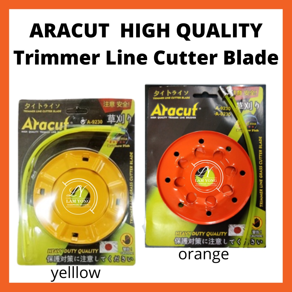 ARACUT Grass Trimmer Cutter Disc Head With Trimmer Line / Plate Mesin