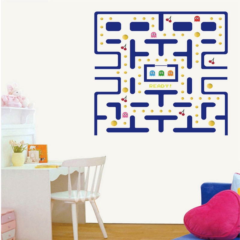 Anime Cartoon Pacman Game Room Decoration Wall Sticker Shopee