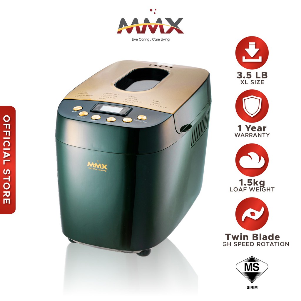 Buy Mmx Bread Maker Size Xl Green 3 5lb Inspire Series Mmxbdm 3000g Seetracker Malaysia