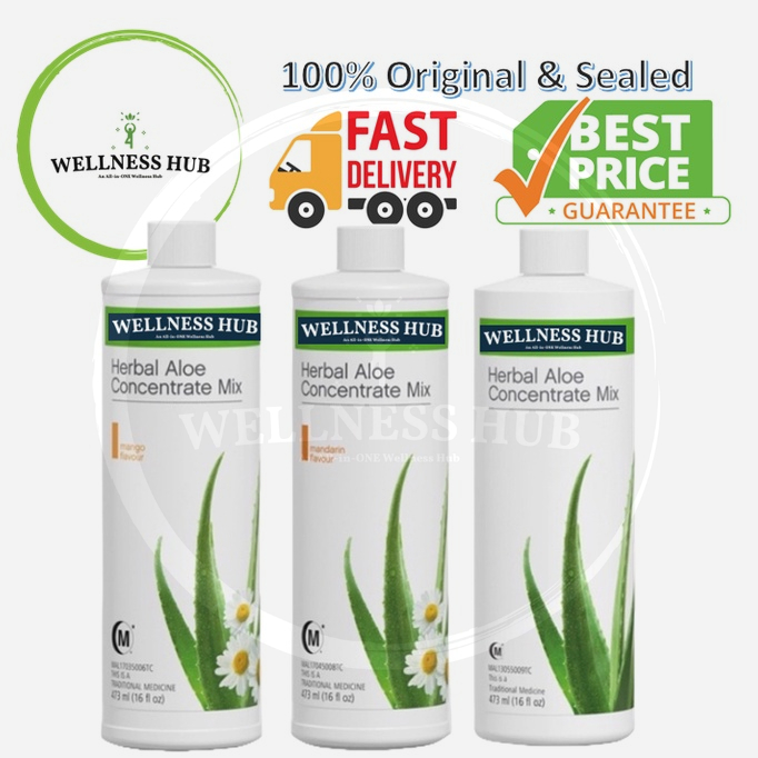 READY STOCK HBL Herbal Aloe Concentrate Mix 473ml (Original/Mango