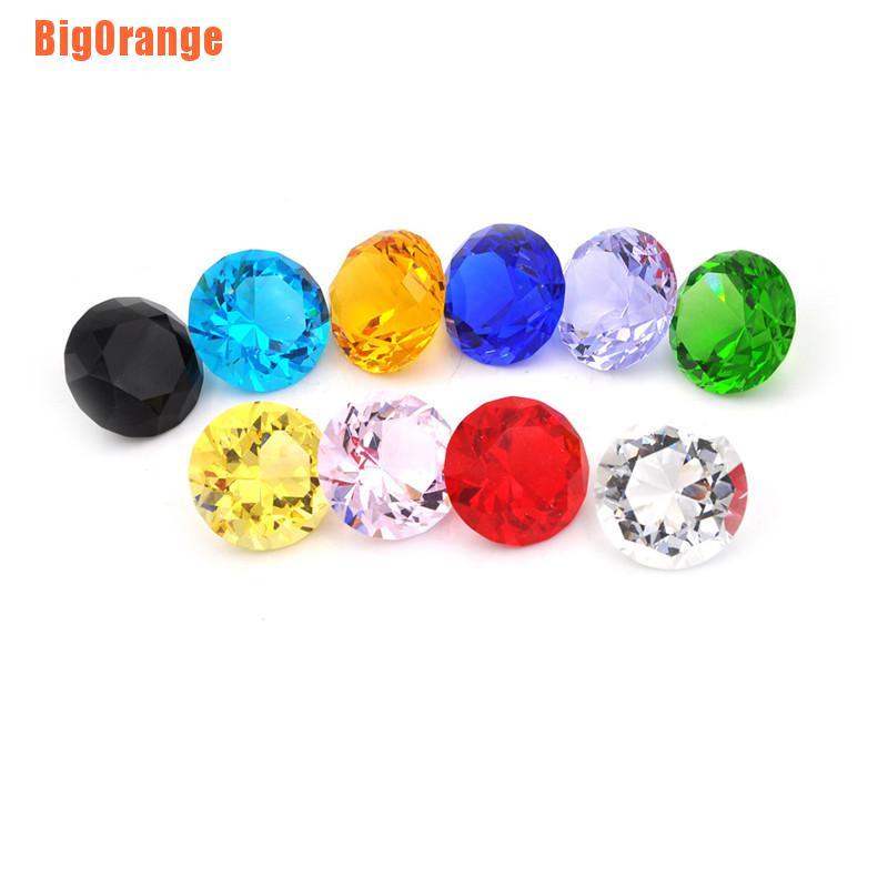 Big Orange>=<Glass Crystal Shape Paperweights Facet Jewel Wedding Decor Gift 30Mm