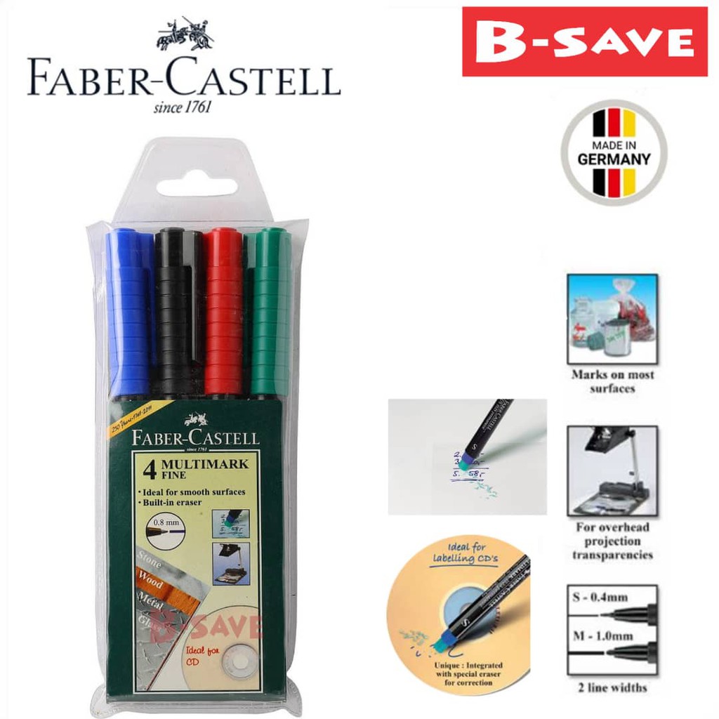 FaberCastell Multimark 1523 Multi Surface OHP Erasable Permanent