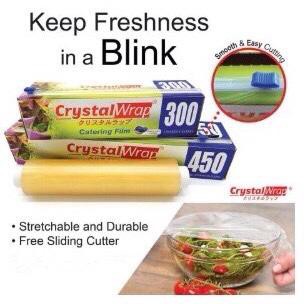Cling Film Plastic Wrap - 300mm X 300m (12" X 984ft) Catering Roll For Kitchen & Food Service