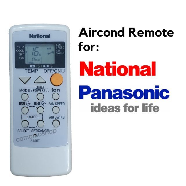 National panasonic ION AirCond Remote Control A75C2287 A75C2450 A75C2308 A75C2458 CSC12CKH