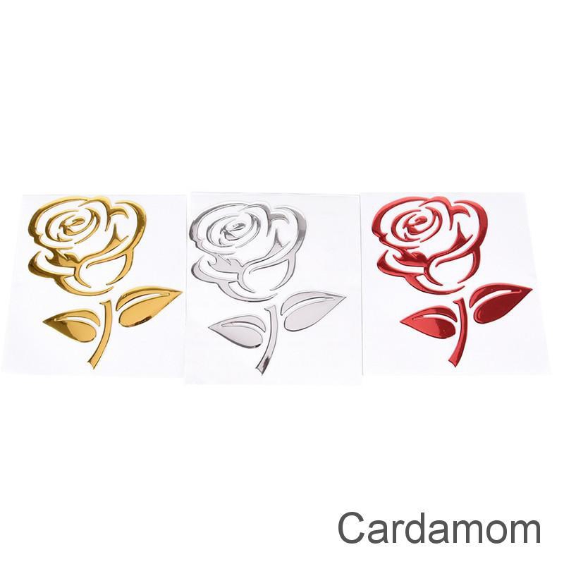 [CARD&ph] Reflective 3D Cutout Rose Auto Sticker Body Decor Flower Car