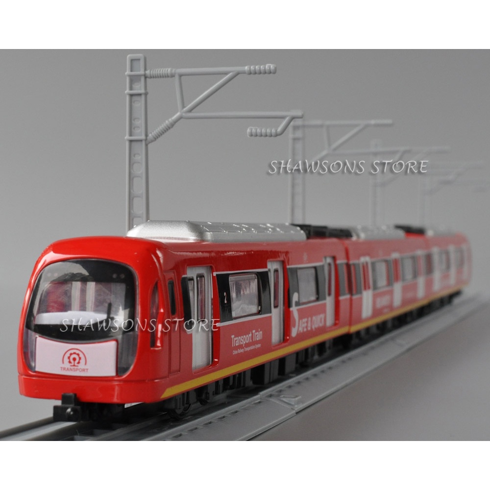 Diecast Metal Train Model 65cm Locomotive & Carriage Rail Station Playset Pull Back Toy With Sound & Light