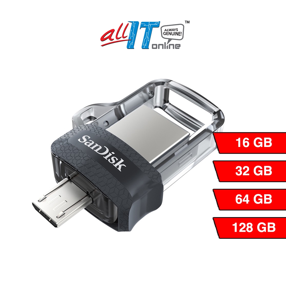 Sandisk Ultra Dual Drive M3.0 OTG Flash Drive (16GB / 32GB ...