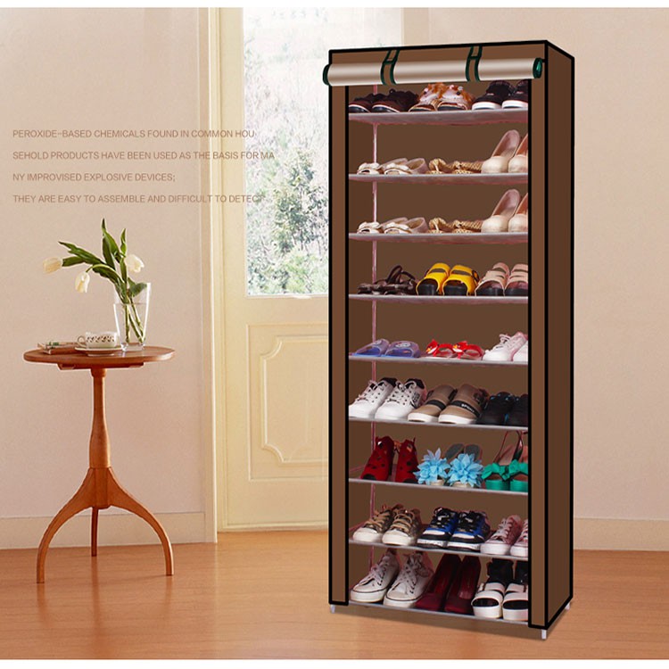 Dustproof 10 Tier Shoes Cabinet Storage Organizer Shoe Rack Stand