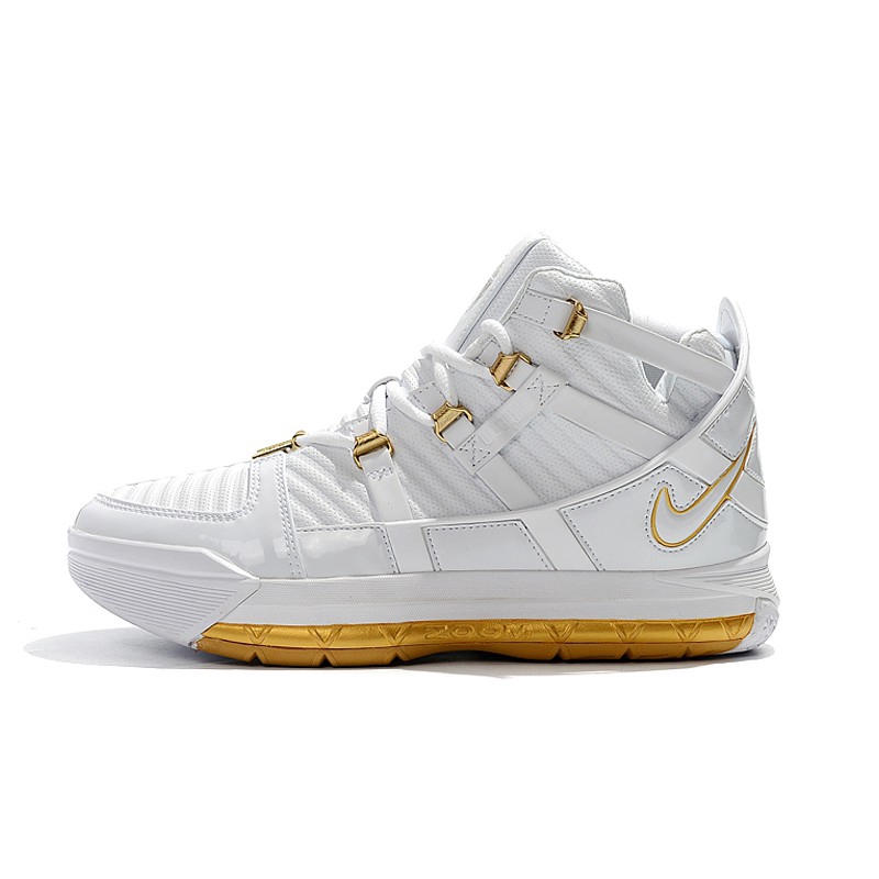 lebron james shoes white and gold
