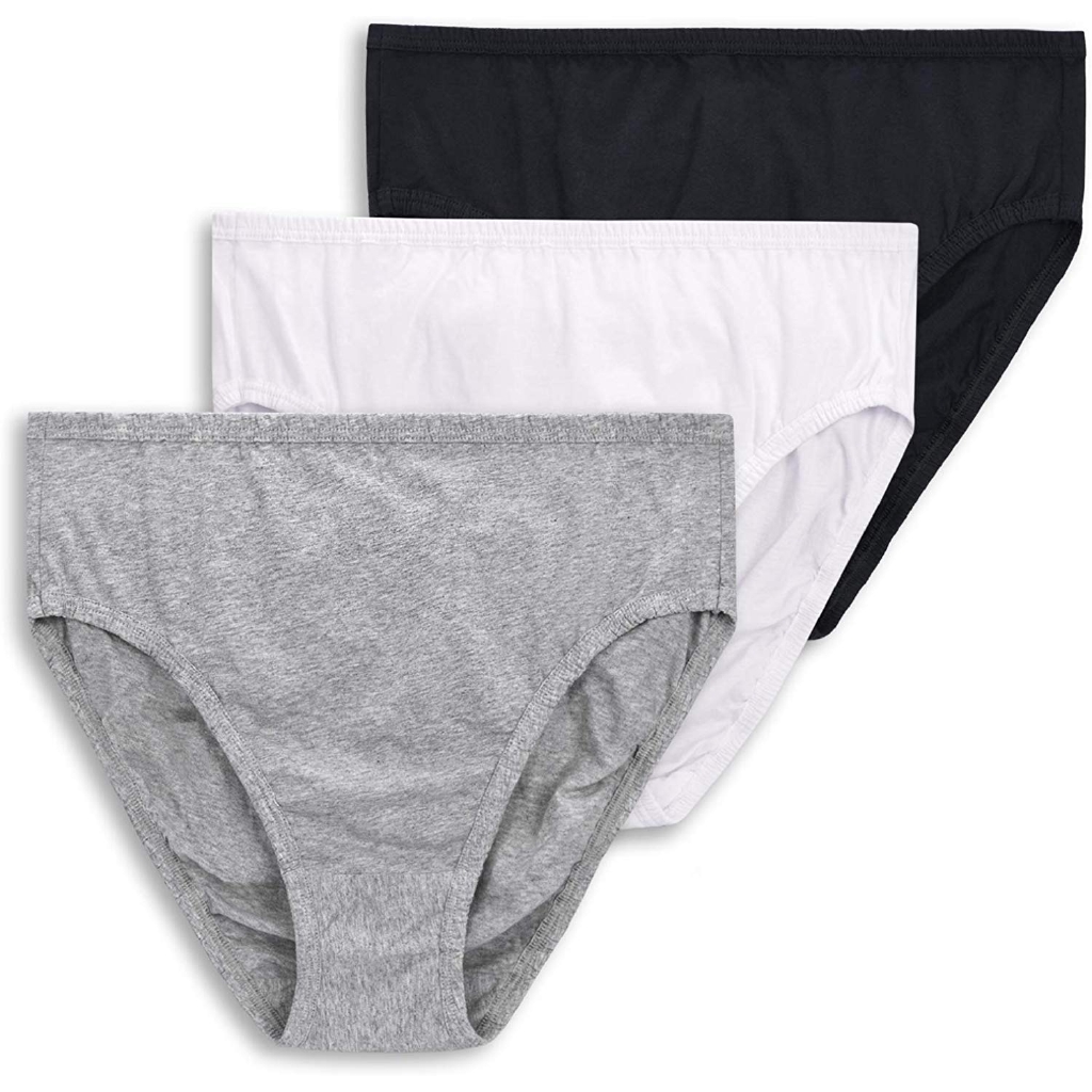WingsLove Women 3 Pack Basic Midi Comfort Panty Plus Size Plain Cotton Rich Briefs