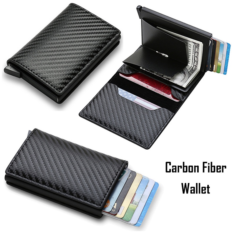 Wallet For Men PU Leather Card Holder Wallet Rfid Mini Slim Wallet ...