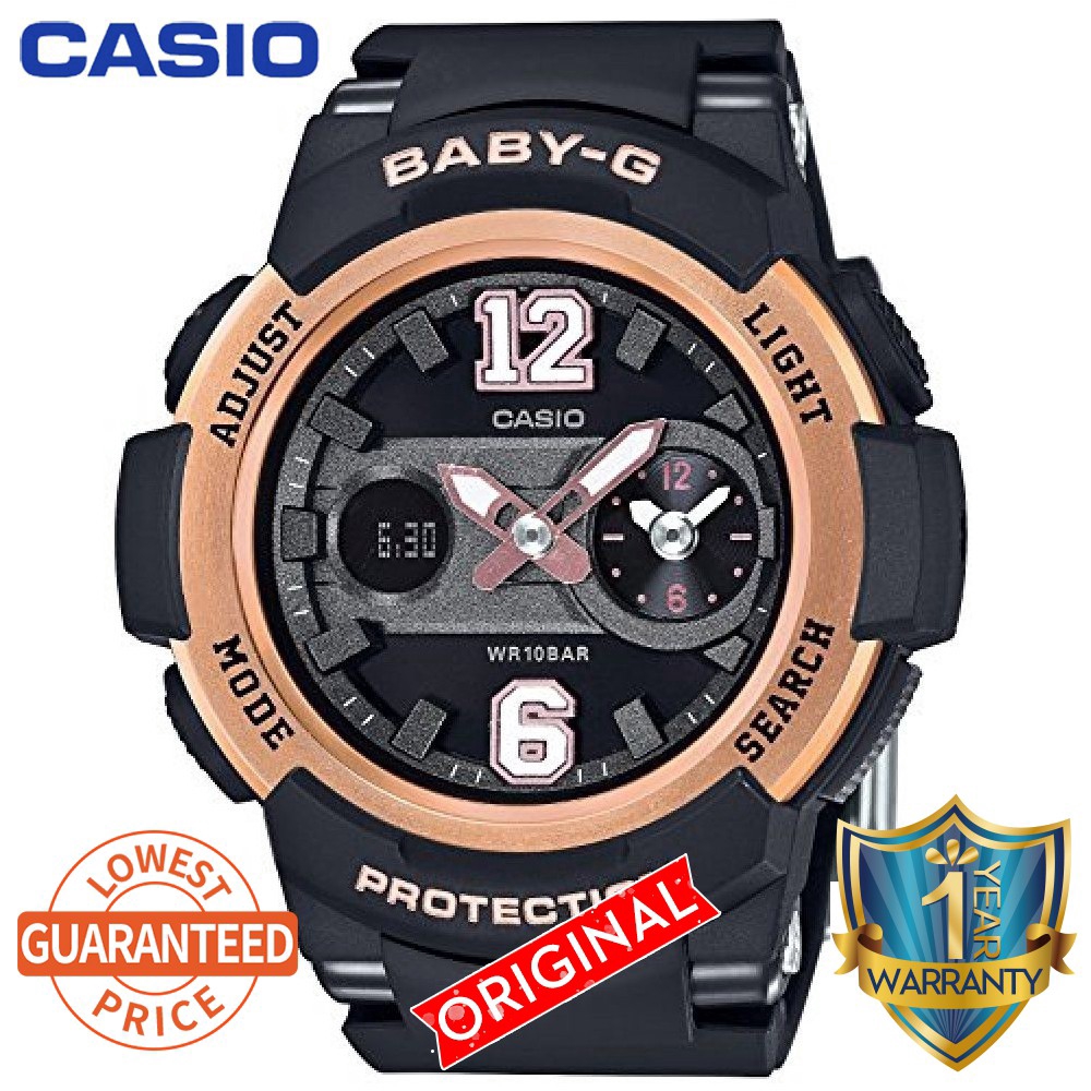 baby g black and rose gold