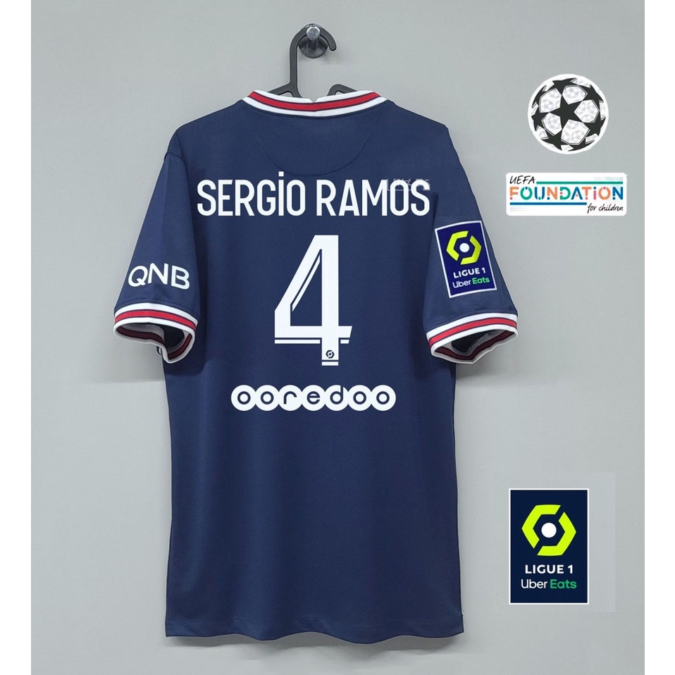 Nike Paris Saint-Germain Sergio Ramos Third Jersey w/ Ligue 1 Champion Patch 22/23 (White/Old Royal) Size XXL