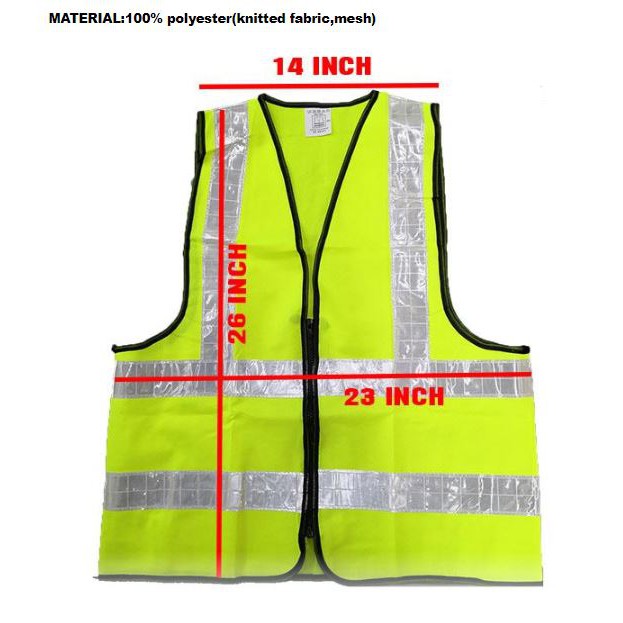Safety Vest With Zipper Reflective Jacket Security Waistcoat Shopee