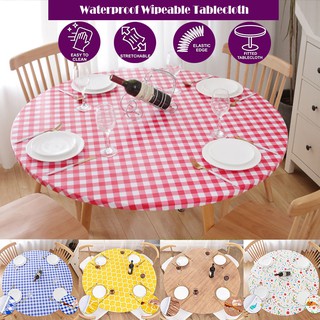 06 Waterproof Non-slip Round Elastic Table Cover Table Cloth Up 47" 1.2m 