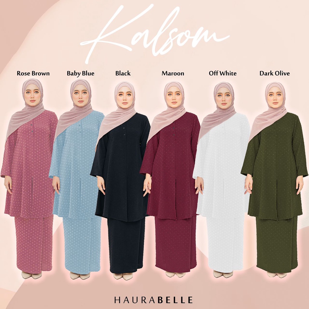 Ready Stock Haurabelle Kalsom Baju Kurung Klasik Moden Ironless Size S Xxl Baju Raya 2022