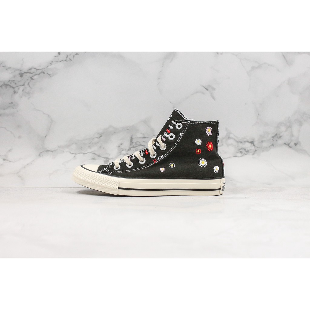 converse black flowers