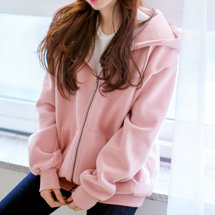 Women Velvet Sweater Zipper Hoodie Long Sleeve Casual Warm Winter Autumn Loose Leisure Sport Outwear