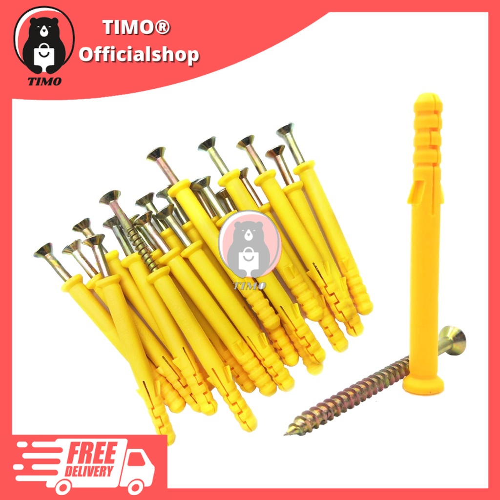 Ribbed Plastic Drywall Anchor KitWall Anchors with ScrewsPlastic Self