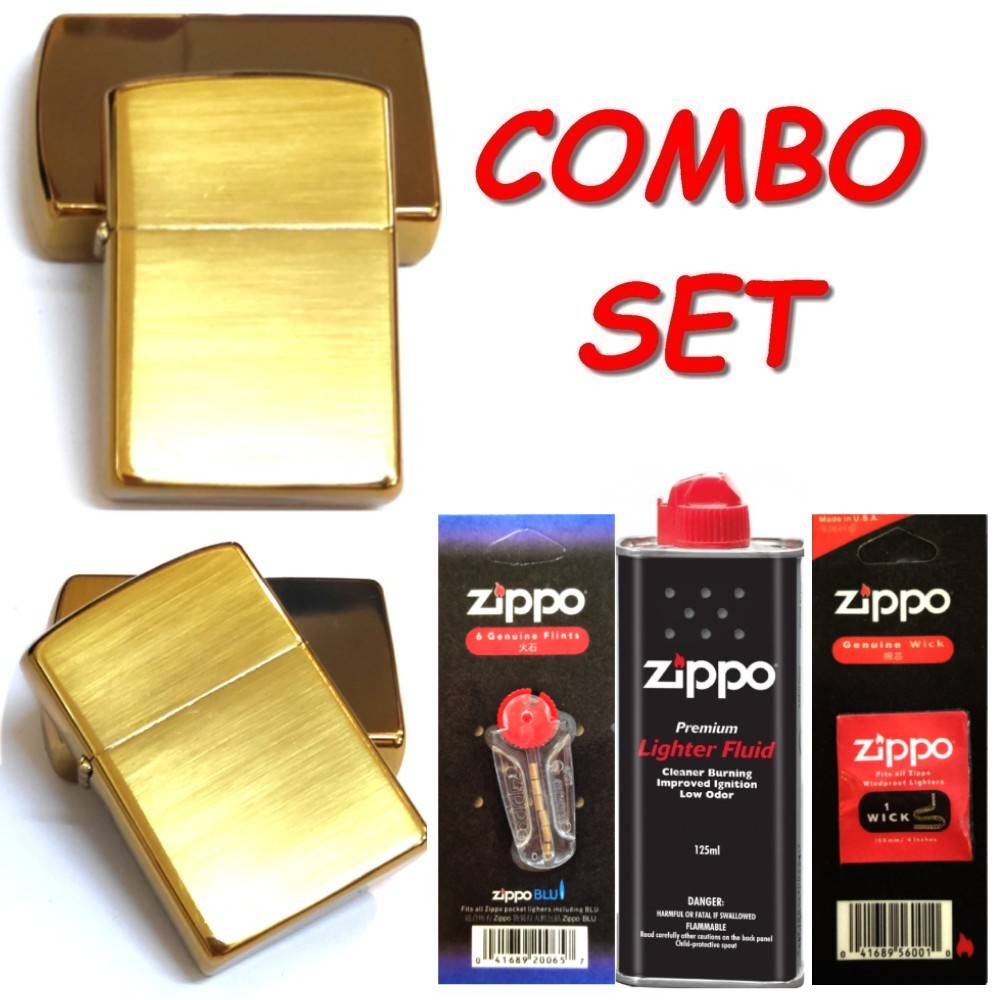 Original ZIPPO Set (Lighter Fluid 125ml + Flints 6pcs + Wick 1pc