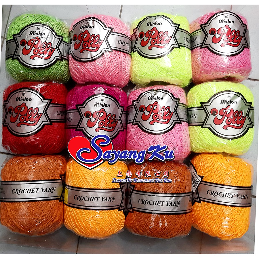 [Ready Stock] Minlon Polly Crochet Yarn & Knitting Yarn / Benang