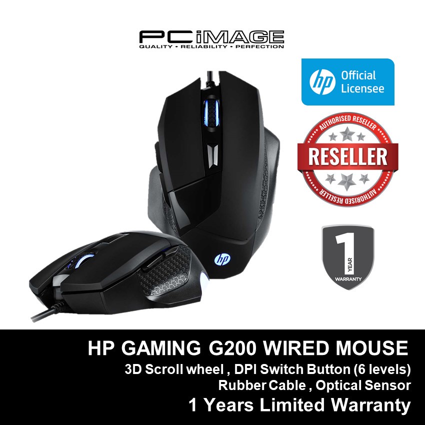 HP G200 Professional Wired Gaming Mouse (Black) Shopee Malaysia